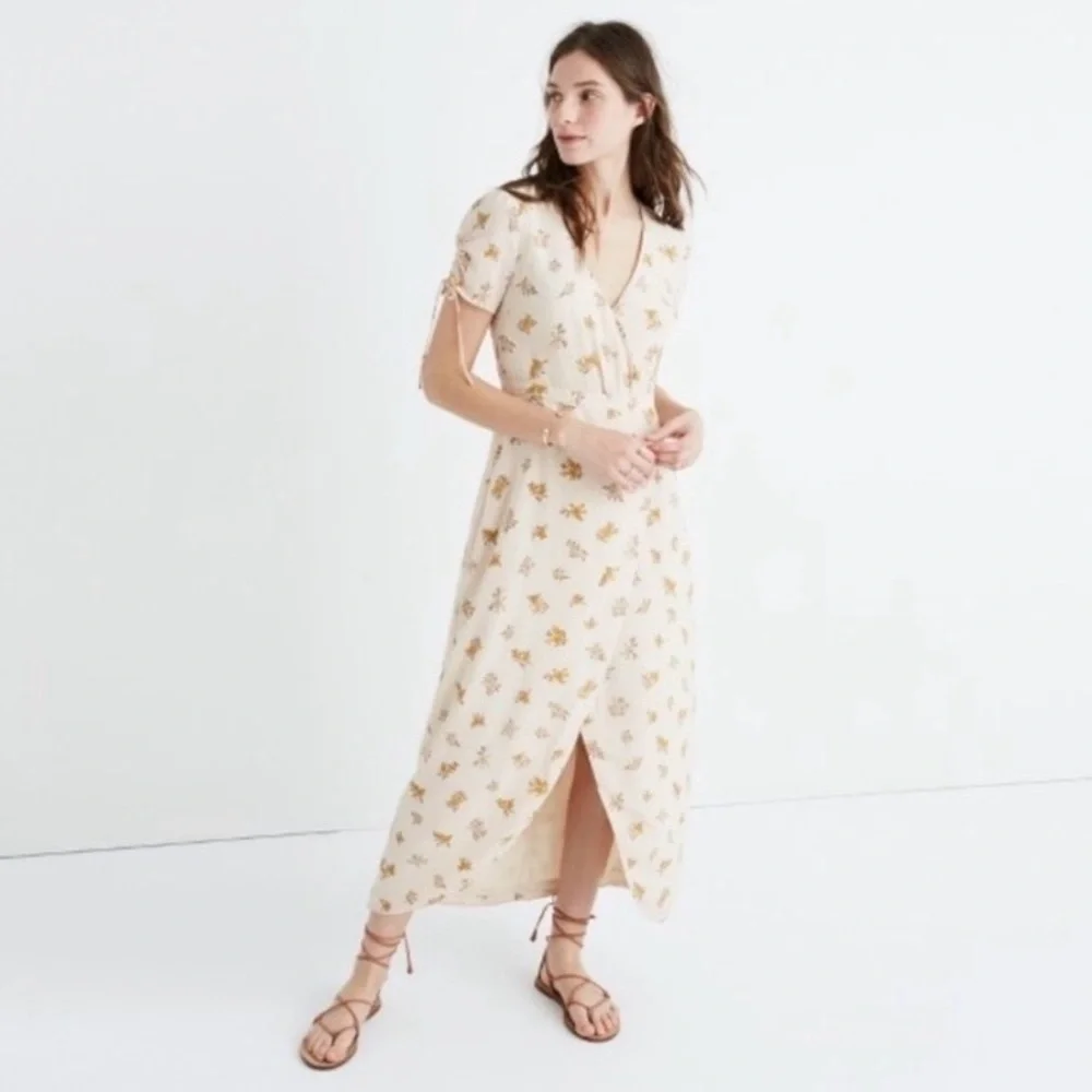 Madewell Field Bouquet Floral Silk Maxi Dress